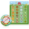 Capoda 2 Pcs Farm Animals Themed Party Game Farm Animals Twist Pose Mat with Spinner Barnyard Poses Floor Mat Spinner for Birthday Party Family Classroom School Activity view 1