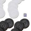 Aumotop Plastic Durable Black White Checkers Set for Home Leisure and Entertainment Games for Kids Children view 3