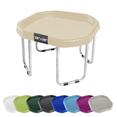 MEKA Small 28"x28" Tuff Tray Set Sand, Activity Sensory Tray Plus Stand Children, Outdoor Play Sand and Water Table for Toddlers and Kids, Toy Boys Girls