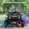 24V 2-Seater Kids Electric Truck with Parent Remote Control, 100Min Ride-on Car, 4WD Dual Motor, 2 Speeds, Spring Shock Absorber, LED Headlights, Siblings Gift Kids Electric Vehicle, Black view 4