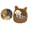 1/12 Scale Miniature Pet Bed for Dollhouses Collectors Dog Bed Punnet Dollhouses Accessory Small Woven Basket Role Play Toy Set view 2