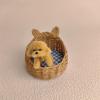 1/12 Scale Miniature Pet Bed for Dollhouses Collectors Dog Bed Punnet Dollhouses Accessory Small Woven Basket Role Play Toy Set view 3
