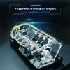 4/8/12 Coil Electromagnet Engine Model, V-Shaped Motor with LED Lights, High-Tech Physics Experiment Models, Integrated Boost Circuit, Quiet and Durability(4Coil) view 2