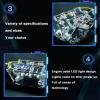 4/8/12 Coil Electromagnet Engine Model, V-Shaped Motor with LED Lights, High-Tech Physics Experiment Models, Integrated Boost Circuit, Quiet and Durability(4Coil) view 4
