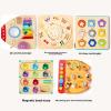 Wooden Educational Activity Boards, Multi-Color, xylophones, Clocks, Shapes, Numbers, Drumsticks and Other Wall Toys, for Children Over Three Years Old view 2