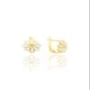 ToysCentral Basics 925 Sterling Silver Gold Plated Enamel Daisy Clip-On Earrings for Children, Silver, Adorable & Refined, Suitable for Kids, Durable & Bright, Magnetic Back Finding view 1