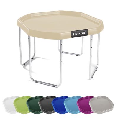 MEKA Large 38"x38" Tuff Tray Set Sand, Activity Sensory Tray Plus Stand Children, Outdoor Play Sand and Water Table for Toddlers and Kids, Toy Boys Girls