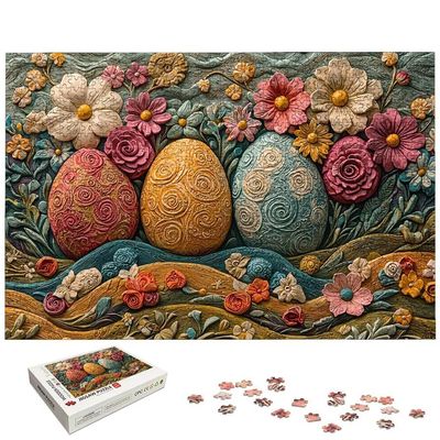 Easter Egg Puzzle 3000 Pieces, Easter Puzzles for Adults 3000 Pieces, Wooden Puzzle for Adults, Jigsaw Puzzles with Exquisite Packaging Box, Challenging Game for Families, Gifts for Women/Men, -5285
