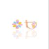 925 Sterling Silver Rose Gold Plated Enamel Daisy Clip-On Earrings for Children, 8.8mm Fun & refined Kids Jewelry Accessory - Silver, view 1