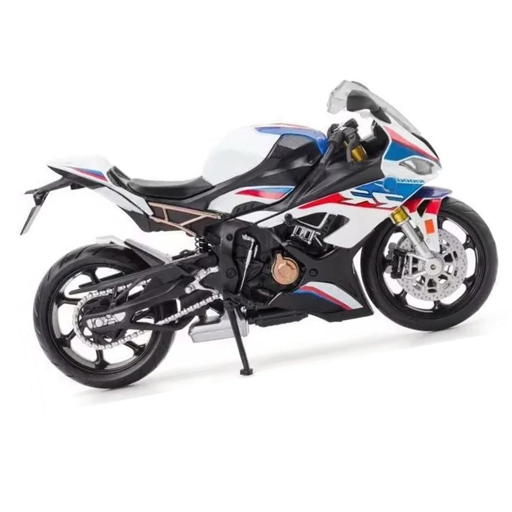 Collection 1/12 for BMW S1000RR Alloy Toys Diecast Front Wheel Steering Rubber Tires Gifts Motorcycle Model(White)