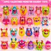 24Pcs Monster Valentines Day Gifts for Kids with Cards, Squishy Toys for Galentines School Gift Exchange, Classroom Prizes, Bag Fillers, Party Favors view 3