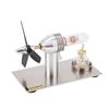 3-Blade Stirling Engine Motor Model, Hot Air Stirling Engine Generator, STEM Educational Learning Kit, Unique Executive Decor Gift for Adults & Engineers view 1
