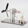 3-Blade Stirling Engine Motor Model, Hot Air Stirling Engine Generator, STEM Educational Learning Kit, Unique Executive Decor Gift for Adults & Engineers view 4