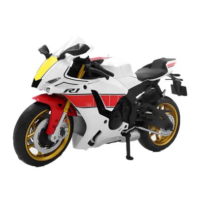 Collection 1:12 for Y-AMAHA YZF-R1M Motorcycle Model Alloy Diecast Simulation Collection Decoration Toys Gifts(White)