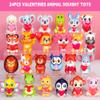 24Pcs Animal Heart Squishy Toys, Valentines Day Gifts with Cards, Kids Party Favors, Galentines School Gift Exchange, Classroom Prizes, Candy Bag Stuffers view 3