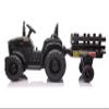 12V Ride-on Tractor with Trailer, Electric Farm-Style Vehicle with Dual Motors, LED Headlights, USB/MP3, 3-Speed Drive & Removable Cargo Cart for Outdoor Play, Suitable for Ages 36, Black view 3