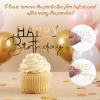 12pcs Acrylic Happy Birthday Cupcake Topper Gold Cake Topper Sign Mirror Mini Cakes Supplies Cupcake Party Decorations for Celebrating Happy Birthday Anniversary view 3