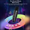 Tomvorks Portable Small Karaoke Machine with 2 Wireless Mics, LED Lights, BT Speaker for Kids and Adults, Great for Home Party (Black) view 3