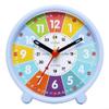 Colorful Silent Learning Clock, Teach Time Easily & Distraction-Free, Rainbow-Coded Educational Wall Clock for Home Use, 3.5 Inch Plastic Analog Clock with 24-Hour Inner Ring(Early School Blue) view 1
