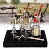 4 Pieces Mini Drum Set, Miniature Musical Instrument Drum Set Musical Instrument Series for Ornaments Decoration Home, Desk Ornament view 3