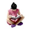 Colaxi 1/64 Miniature Figure Tiny People Figurine Miniature Scene Decor Resin Hand Painted Kids Figure for Crafts Model Trains Decor, Girl Reading view 1