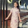 Chinese New Year Clothing for Girls Stand Up Collar Vintage Qipao Toddler Girls Chinese Cheongsam (Purple, 9-10 Years) view 2