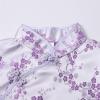 Chinese New Year Clothing for Girls Stand Up Collar Vintage Qipao Toddler Girls Chinese Cheongsam (Purple, 9-10 Years) view 4