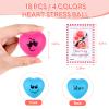 18-Piece Heart Shaped Stress Balls Gift Set with Box, Card & Bag, 4 Colors - Valentine's Day Gifts, Party Favors, Classroom Prizes for Anxiety Relief view 2