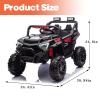 24V Ride on Car 400W, Electric UTV w/Parents Remote Control,Four-Wheel Suspension,LED Lights, Advanced Center Panel with USB,MP3,Music,Bluetooth, Power Display for Kids Aged 3-8, Black view 2