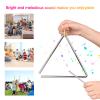 Aumotop Steel Triangle Bell Musical Instrument for Kids Rhythm Learning with Mallet and Holder, Durable Idiophone for Children (8-inch) view 2