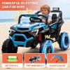 24V Ride on Car 400W, Electric UTV w/Parents Remote Control,Four-Wheel Suspension,LED Lights, Advanced Center Panel with USB,MP3,Music,Bluetooth, Power Display for Kids Aged 3-8, Blue view 3