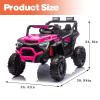 24V Ride on Car 400W, Electric UTV w/Parents Remote Control,Four-Wheel Suspension,LED Lights, Advanced Center Panel with USB,MP3,Music,Bluetooth, Power Display for Kids Aged 3-8, Pink view 2