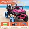 24V Ride on Car 400W, Electric UTV w/Parents Remote Control,Four-Wheel Suspension,LED Lights, Advanced Center Panel with USB,MP3,Music,Bluetooth, Power Display for Kids Aged 3-8, Pink view 3