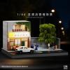 1/64 Scale Diorama Diecast Car Garage Model, Miniature Street Building Scene Display, Japanese Tofu Shop with LED Lights, USB Powered, 9.25 * 6.29 * 5.31 Inches view 2