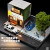 1/64 Scale Diorama Diecast Car Garage Model, Miniature Street Building Scene Display, Japanese Tofu Shop with LED Lights, USB Powered, 9.25 * 6.29 * 5.31 Inches view 4