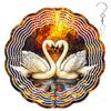 10-Inch Metal Wind Spinner Two Heart Shape Swans 3D Bird Wind Spinner, Unique Metal Hanging Kinetic Wind Sculpture Ornament Gifts for Women Yard Art Garden Patio Lawn Indoor Outdoor Decor view 1