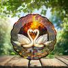 10-Inch Metal Wind Spinner Two Heart Shape Swans 3D Bird Wind Spinner, Unique Metal Hanging Kinetic Wind Sculpture Ornament Gifts for Women Yard Art Garden Patio Lawn Indoor Outdoor Decor view 2