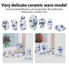 1:12 Mini Doll House Furniture Decoration Ceramic Vessel Vase Blue and White Porcelain Set Delicate Ceramic Ware Model Can Insert Flowers for Doll House Living Room Window view 4