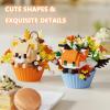 4-Pack Animal Cupcake Micro Building Blocks Set, Cute Fox Dog Bird Bear Mini Bricks Kit for Teens and Adults, Creative DIY Desktop Display Hobby, Unique Party Favors & Small Gifts view 2