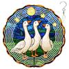 10-Inch Metal Wind Spinner Three Geese on Grass 3D Wind Spinner, Unique Metal Hanging Kinetic Wind Sculpture Ornament Yard Art Garden Patio Lawn Indoor Outdoor Decor view 1