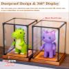 Transparent Acrylic Display Case 12 14 18 20 24 inch Tall, Black Metal Frame Acrylic Display Box for Collectibles, Action Figure Doll Show Cube(15x15x55cm(6x6x22in)) view 2