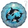 10-Inch Metal Wind Spinner Two Orcas Underwater 3D Marine Life Wind Spinner, Unique Metal Hanging Kinetic Wind Sculpture Ornament Gifts for Women Yard Art Garden Patio Lawn Indoor Outdoor Decor view 1