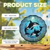 10-Inch Metal Wind Spinner Two Orcas Underwater 3D Marine Life Wind Spinner, Unique Metal Hanging Kinetic Wind Sculpture Ornament Gifts for Women Yard Art Garden Patio Lawn Indoor Outdoor Decor view 3
