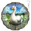 10-Inch Metal Wind Spinner White Duck in Grassy Field 3D Wind Spinner, Unique Metal Hanging Kinetic Wind Sculpture Ornament Gifts for Women Yard Art Garden Patio Lawn Indoor Outdoor Decor view 1