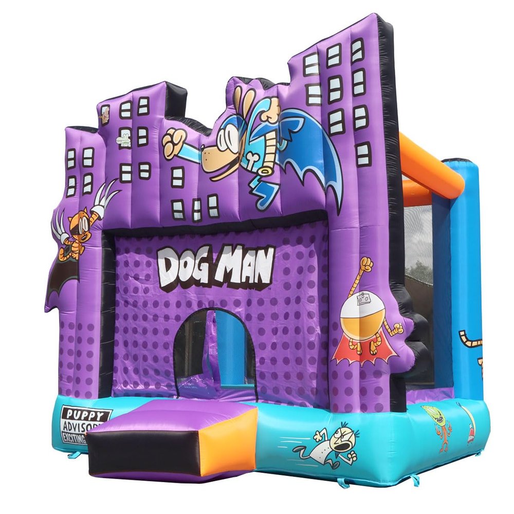 Backyard Kids Dog Man Inflatable Bounce House, Officially Licensed Outdoor Jump Castle for Kids 310, Spacious Indoor Outdoor Bouncer, Durable Nylon Design, Blower and Stakes Included