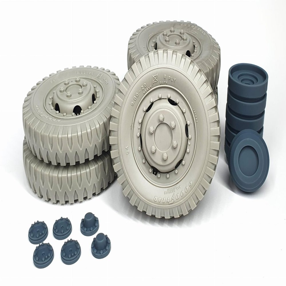 Pimp My Miniatures 16s-012 1/16 M8 Greyhound Road Wheels Weighted Accessories kit, Upgrade Set for Plastic Model kit