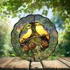 10-Inch Metal Wind Spinner Two Blue-Winged Warbler 3D Bird Wind Spinner, Unique Metal Hanging Kinetic Wind Sculpture Ornament Gifts for Women Yard Art Garden Patio Lawn Indoor Outdoor Decor view 2