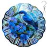 10-Inch Metal Wind Spinner Blue Bird and Flowers 3D Bird Wind Spinner, Unique Metal Hanging Kinetic Wind Sculpture Ornament Gifts for Women Yard Art Garden Patio Lawn Indoor Outdoor Decor view 1
