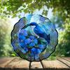 10-Inch Metal Wind Spinner Blue Bird and Flowers 3D Bird Wind Spinner, Unique Metal Hanging Kinetic Wind Sculpture Ornament Gifts for Women Yard Art Garden Patio Lawn Indoor Outdoor Decor view 2