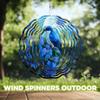 10-Inch Metal Wind Spinner Blue Bird and Flowers 3D Bird Wind Spinner, Unique Metal Hanging Kinetic Wind Sculpture Ornament Gifts for Women Yard Art Garden Patio Lawn Indoor Outdoor Decor view 4